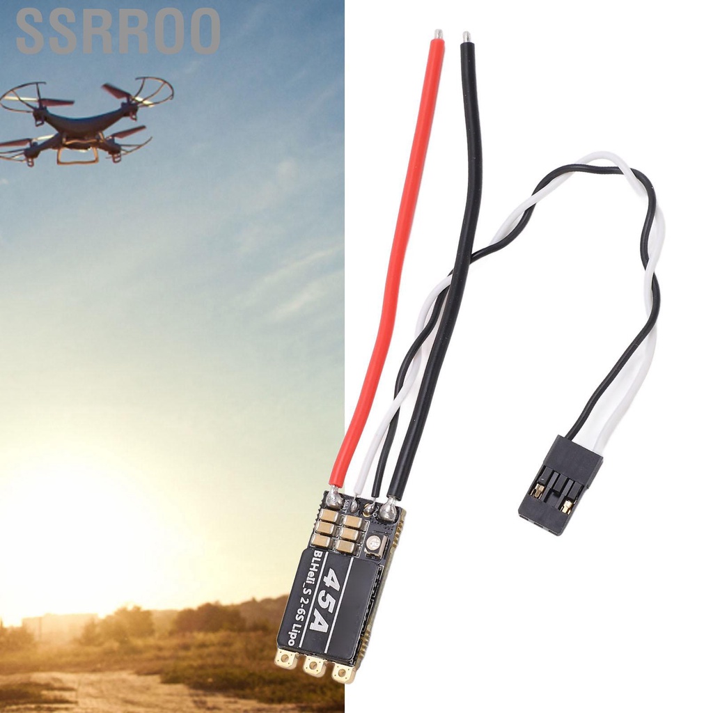 Ssrroo Brushless ESC 45A RC Accessories with Integrated RGB LED Light for FPV Traversing Machine 4 Axes UAV Black