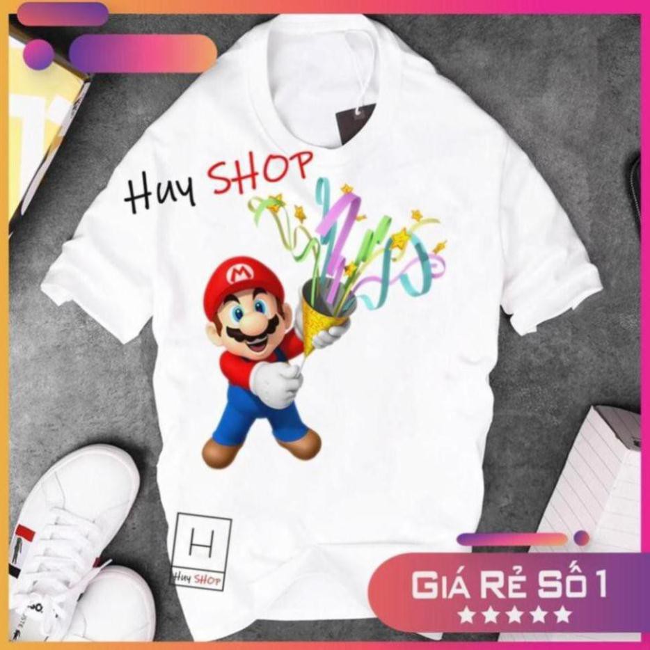 Áo thun Mario Cute dễ thương - Áo thun Hàn Quốc Unisex - Áo thun tay lỡ - Áo thun cặp đôi - Áo thun Hàn Quốc 373