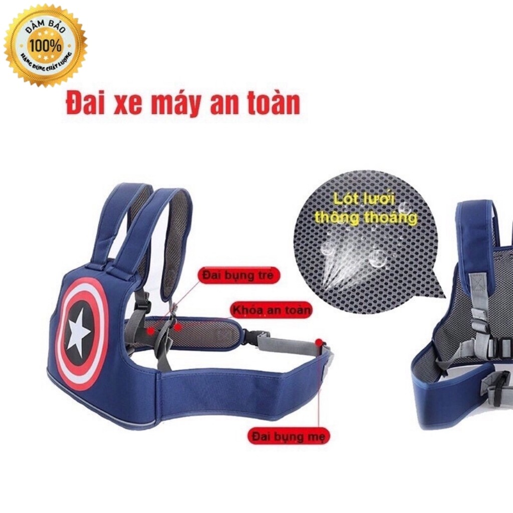 Đai đi xe máy cho bé 3 phản quang hàng loại 1, đai địu đeo xe trẻ em mọi lứa tuổi an toàn chắc chắn tuyệt đối
