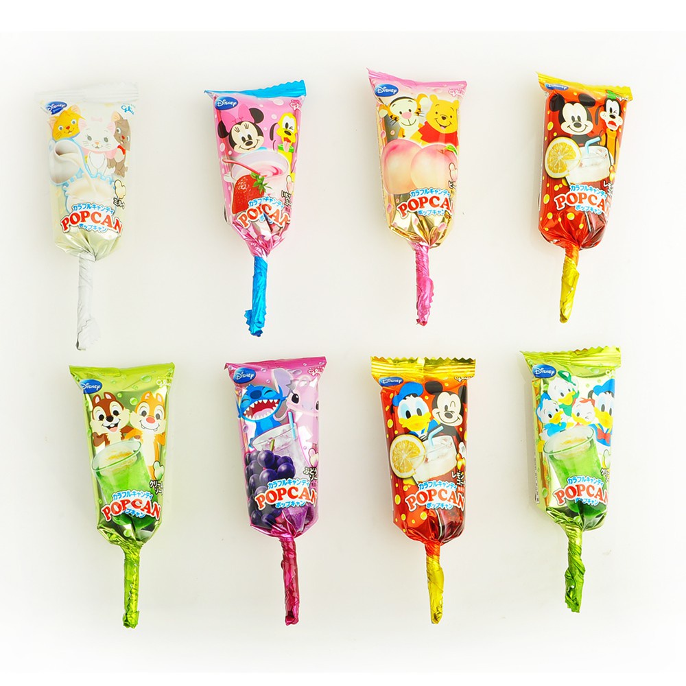 Kẹo mút Popcan mickey Glico vị trái cây Nhật Bản 13g/ cây