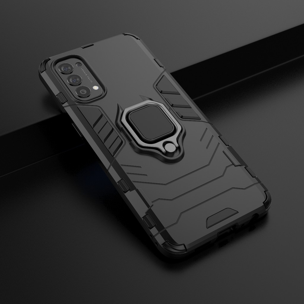 Ốp lưng Oppo Reno 4 / Reno 5 / 5G / Reno 7 5G Iron Man Iring chống sốc giá đỡ mặt lưng cao cấp siêu bền