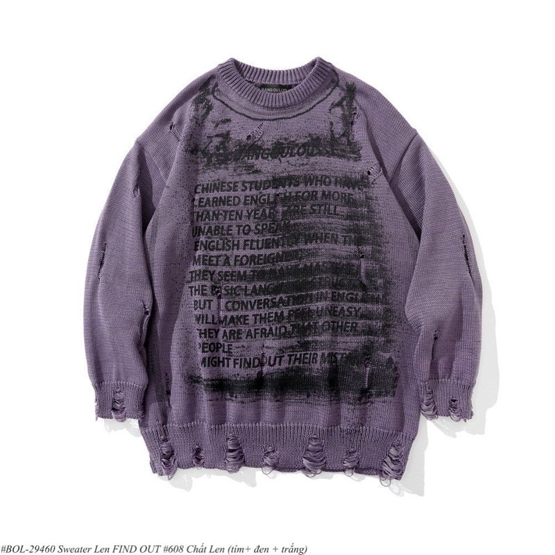 Áo sweater len nam nữ Unisex phong cách Ulzzang form rộng chuẩn hàng cao cấp - SWT LEN FIND OUT