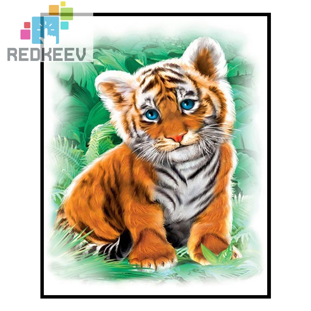 Tranh thêu chữ thập hình con hổ 11CT