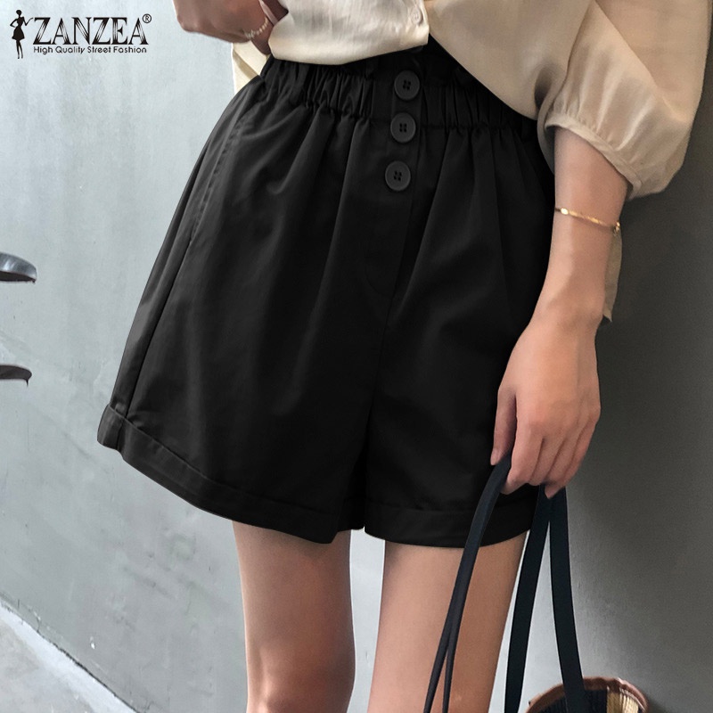 Quần short Zanzea lưng thun có túi phong cách thời trang cho nữ