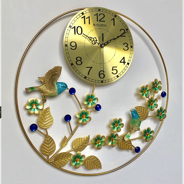 Đồng hồ treo tường GCLOCK loại 50X50 (cm) cao cấp làm từ kim loại sơn tĩnh điện chạy máy kim trôi chuẩn (1923)