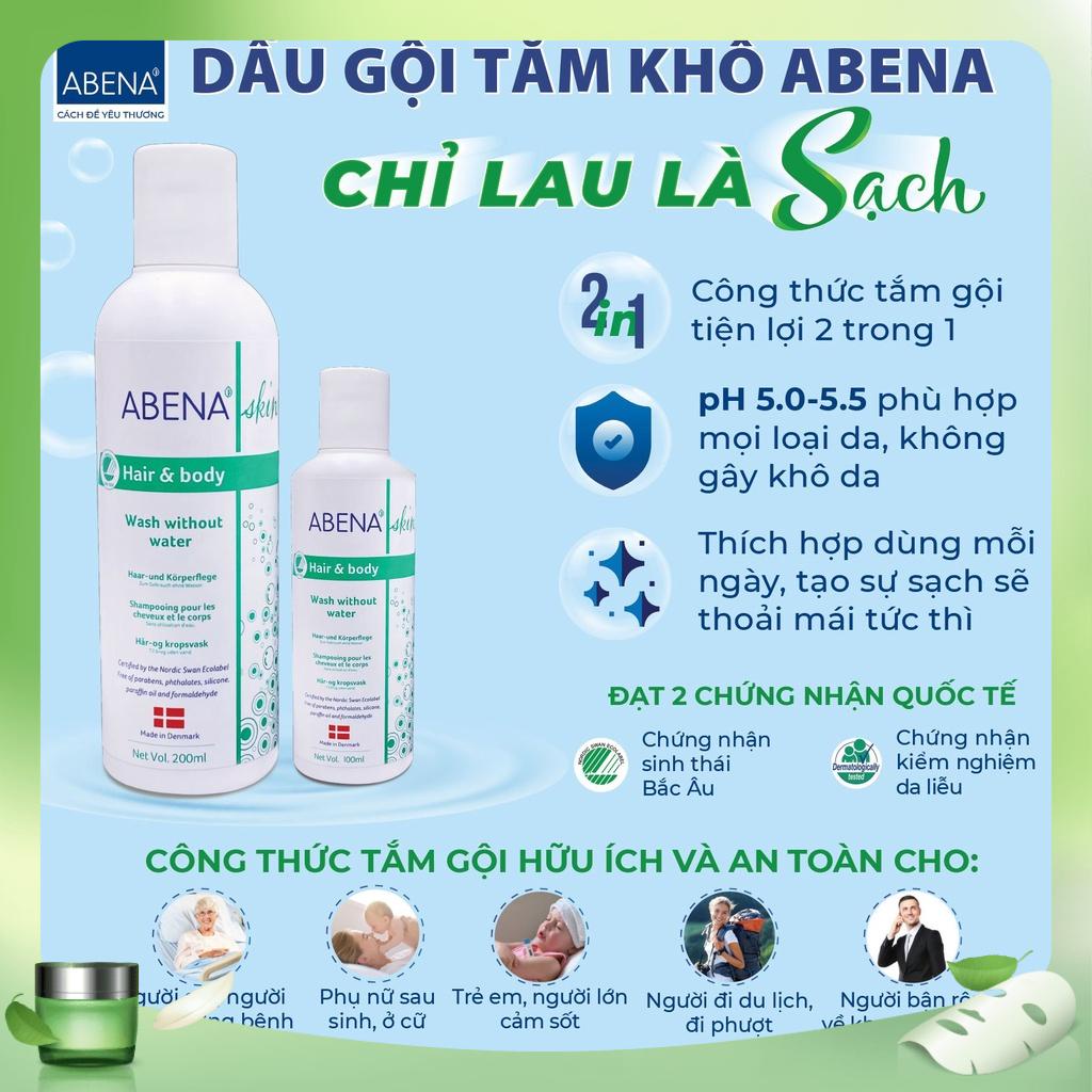Dầu gội-tắm khô không cần dùng nước Abena Hair & Body Wash 200ml