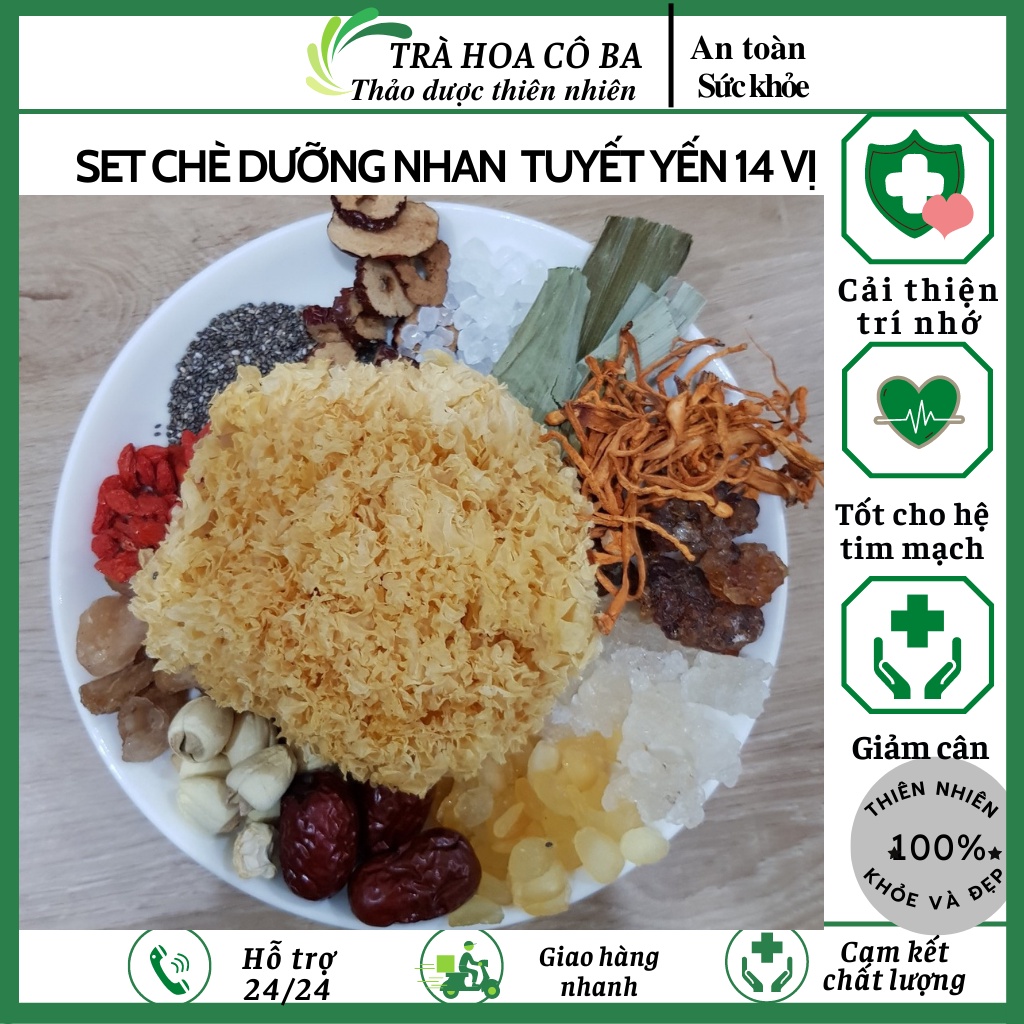 Chè dưỡng nhan, nguyên liệu chè dưỡng nhan Trà Hoa Cô Baa