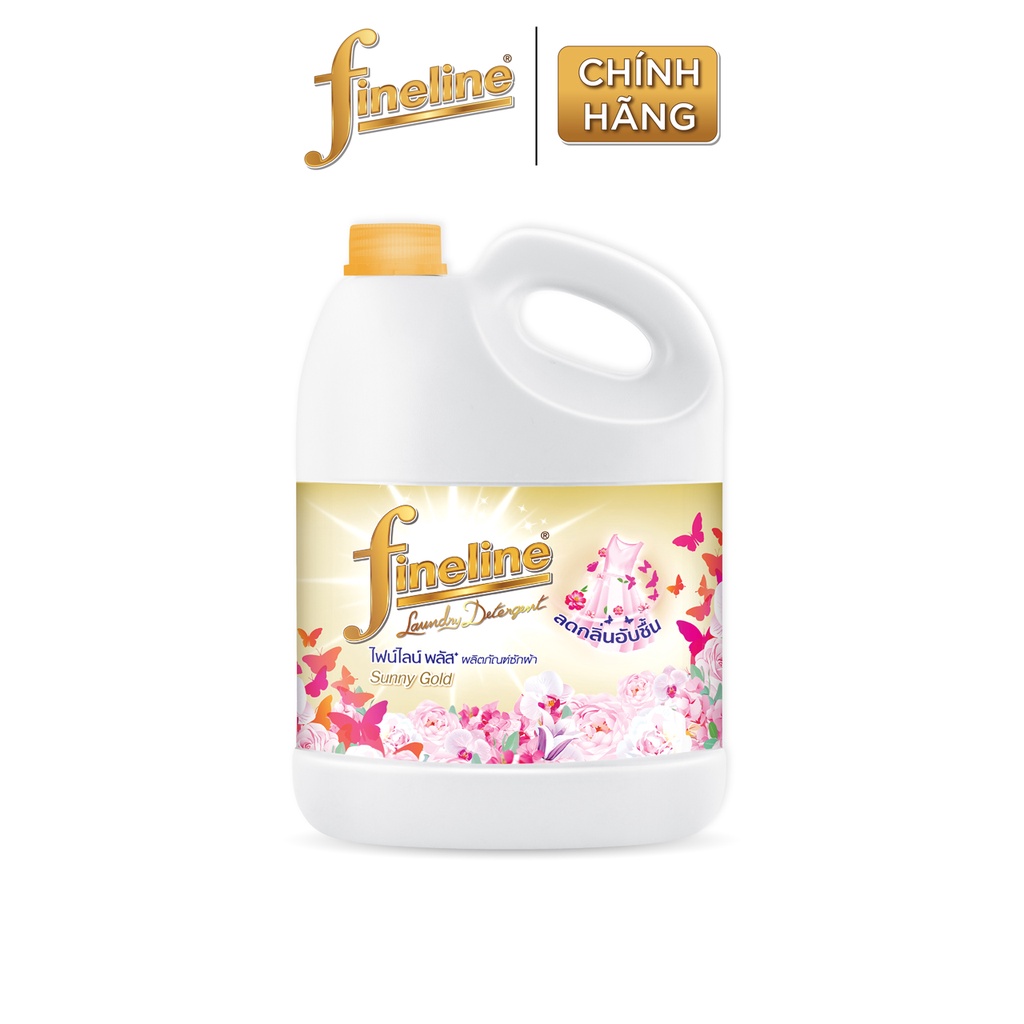 Combo 4 Nước Giặt Fineline Plus Sunny Gold (Vàng) Can 3000 ml.