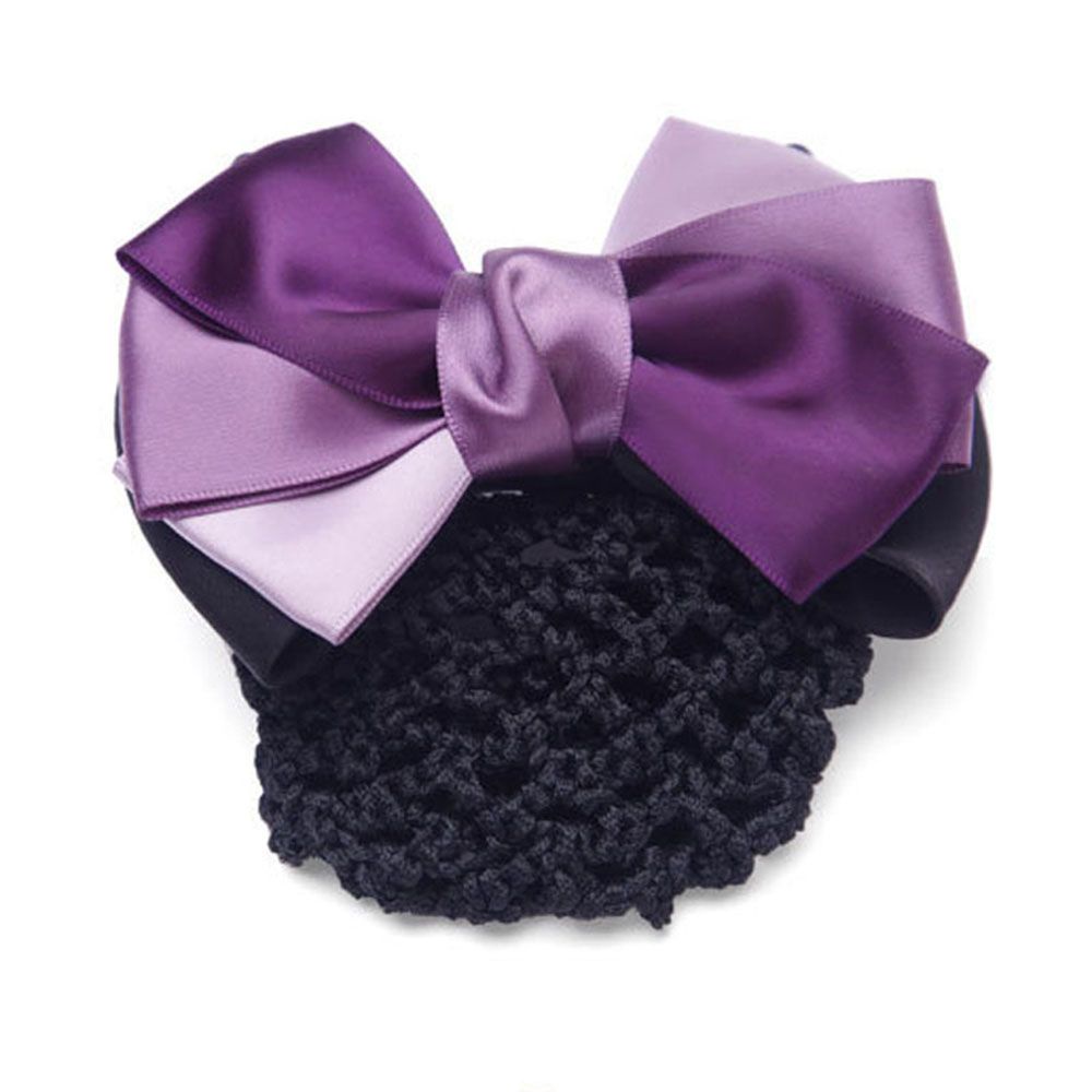 Lưới búi tóc thắt nơ bằng satin nhiều màu trang trọng cho nữ