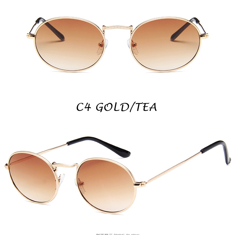 Kính Mát Hình Oval Gọng Kim Loại Chống Tia UV400 Phong Cách Retro RB3547