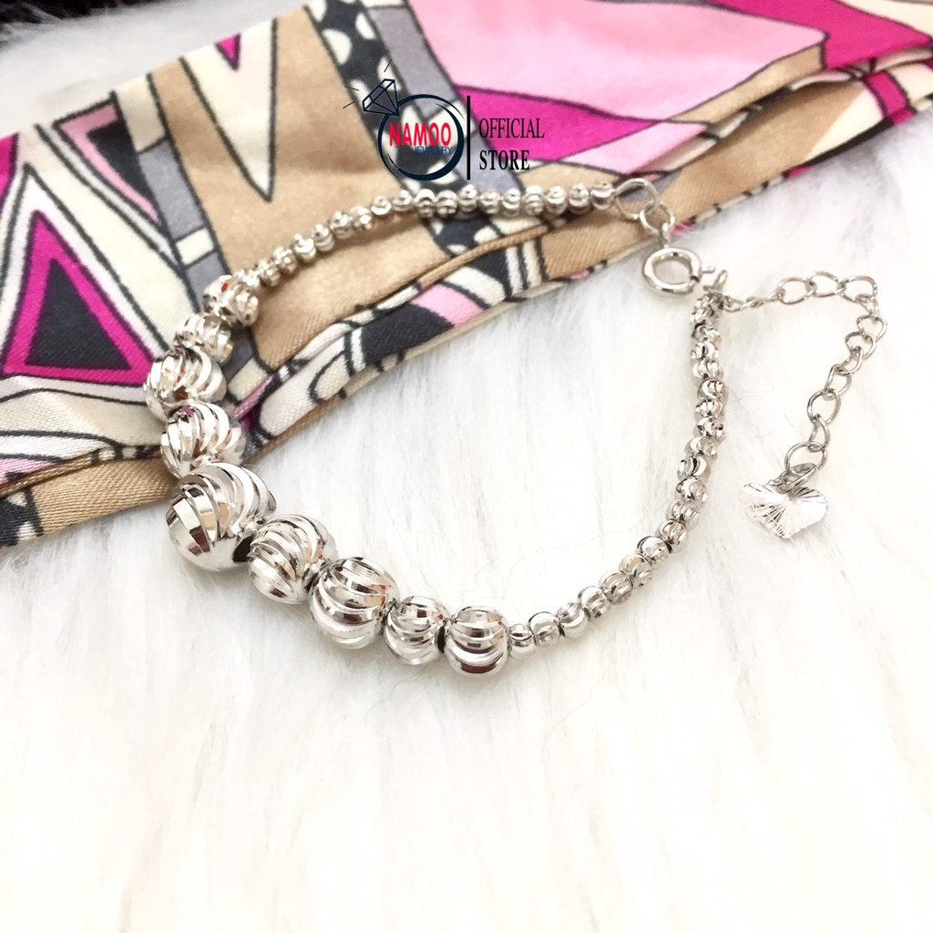 Vòng Tay Nữ, Lắc Bạc L278 Cao Cấp có khóa mở Namoo Jewelry