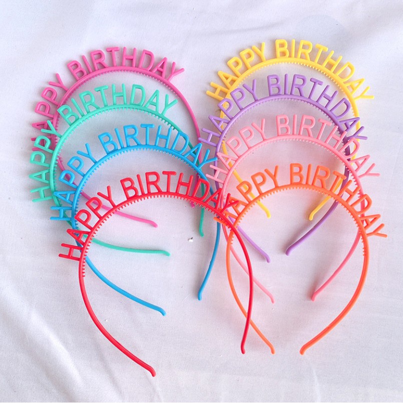 Băng Đô Cài Tóc Họa Tiết Chữ happy birthday Dễ Thương Sáng Tạo