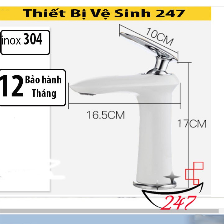 Vòi rửa mặt lavabo nóng lạnh cao cấp SUS 304 (hàng chuẩn loại 1) phù hợp với mọi loại chậu .