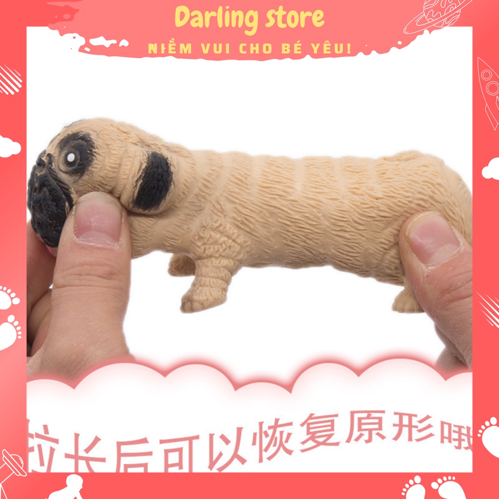 Đồ chơi giảm stress hình chó Pug, đồ chơi bóp tay silicon giảm căng thẳng hiệu quả Darling Store