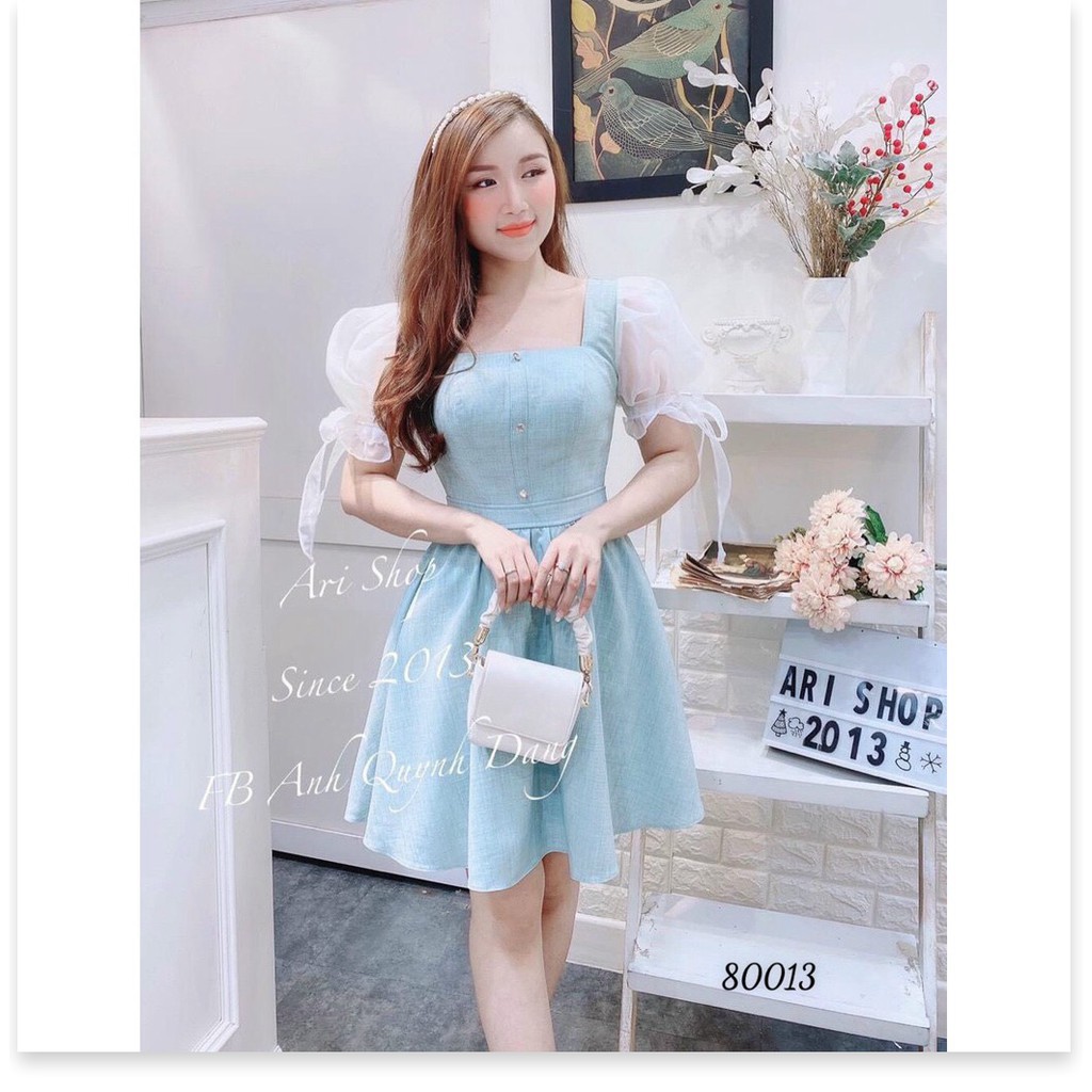 ĐẦM PHỐI VOAN,2 MÀU SINH DỘNG,HOẠ TIẾT TRƠN NHƯNG VÔ CÙNG SINH ĐỘNG KHÁNH AN FASHION