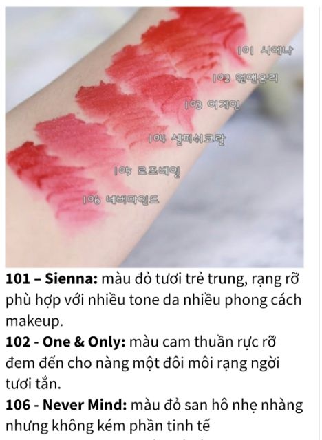 Son Kem Flynn Addiction Velvet Tint ( 101-106) | BigBuy360 - bigbuy360.vn