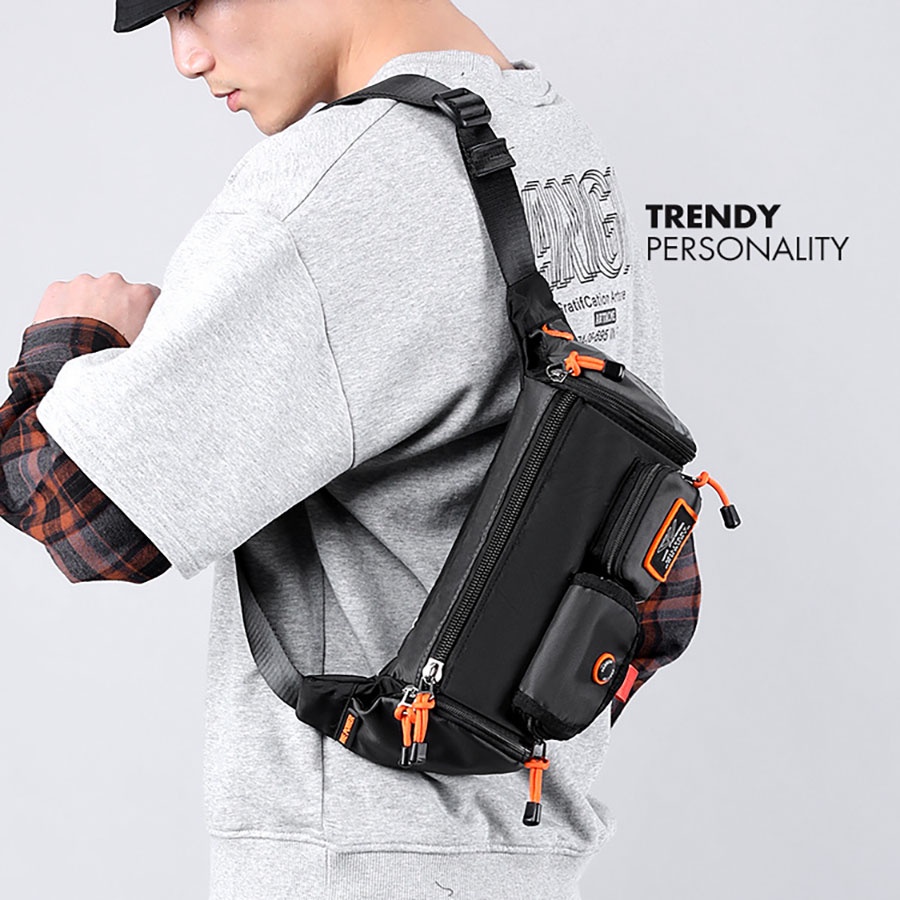 túi đeo chéo nam chống thấm nước siêu xịn, túi vải đeo chéo unisex thiết kế trẻ trung, túi bao tử nam phối màu siêu đẹp