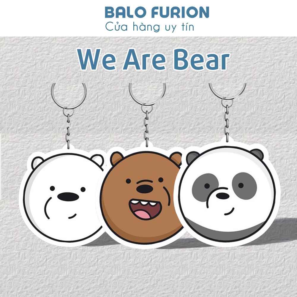 Móc Khóa 3 Con Gấu Bản Nhựa Nhân Vật We are Bear Cao Cấp
