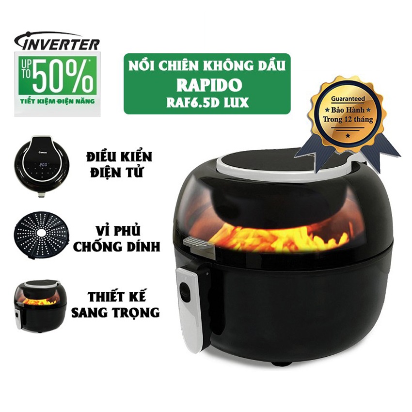 Nồi Chiên Không Dầu Rapido-Ferroli 4L-5L-6,5L -bảo hành 1 năm