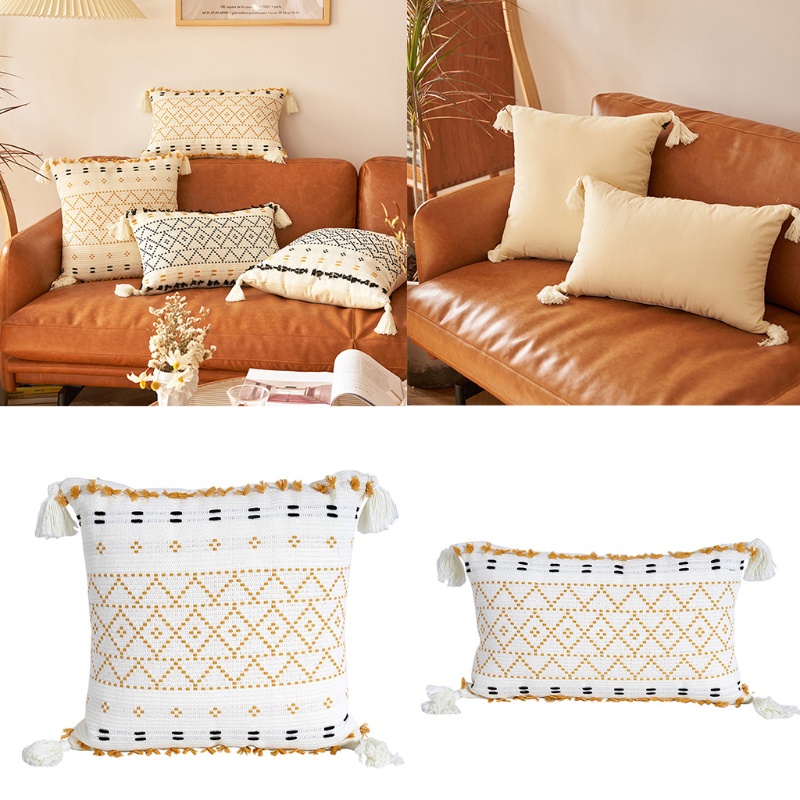 Vỏ Gối Sofa Trang Trí Họa Tiết Hình Học 45x45cm / 30x50cm