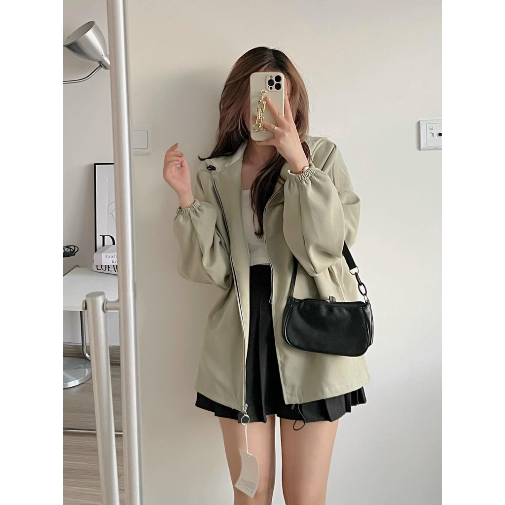 Áo khoác nhung nữ 2 lớp có mũ form rộng có túi trong nhiều màu