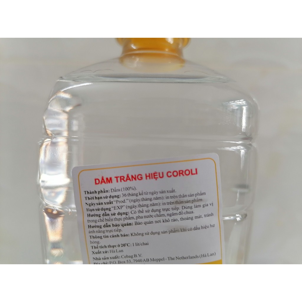 [1 Lít] Giấm TRẮNG [Netherlands] COROLI White Vinegar (tgc-hk)