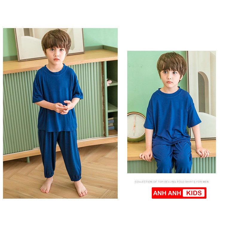 [HOT SALE] Bộ Cho Bé Trai, Bé Gái Chất Thun co giãn 4 chiều Dáng Alibaba Áo Cộc Quần Dài - ANHANHKIDS - Minky Mom