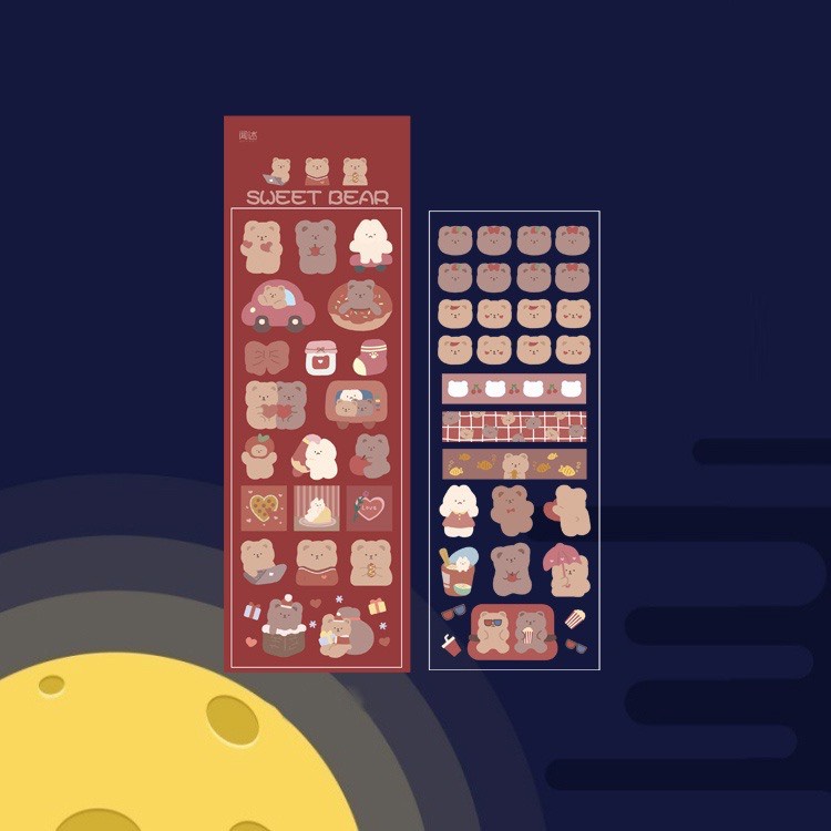 Sticker trang trí nhiều kiểu dáng đáng yêu không thấm nước - Mẫu ngẫu nhiên - Phụ kiện trang trí TEDU