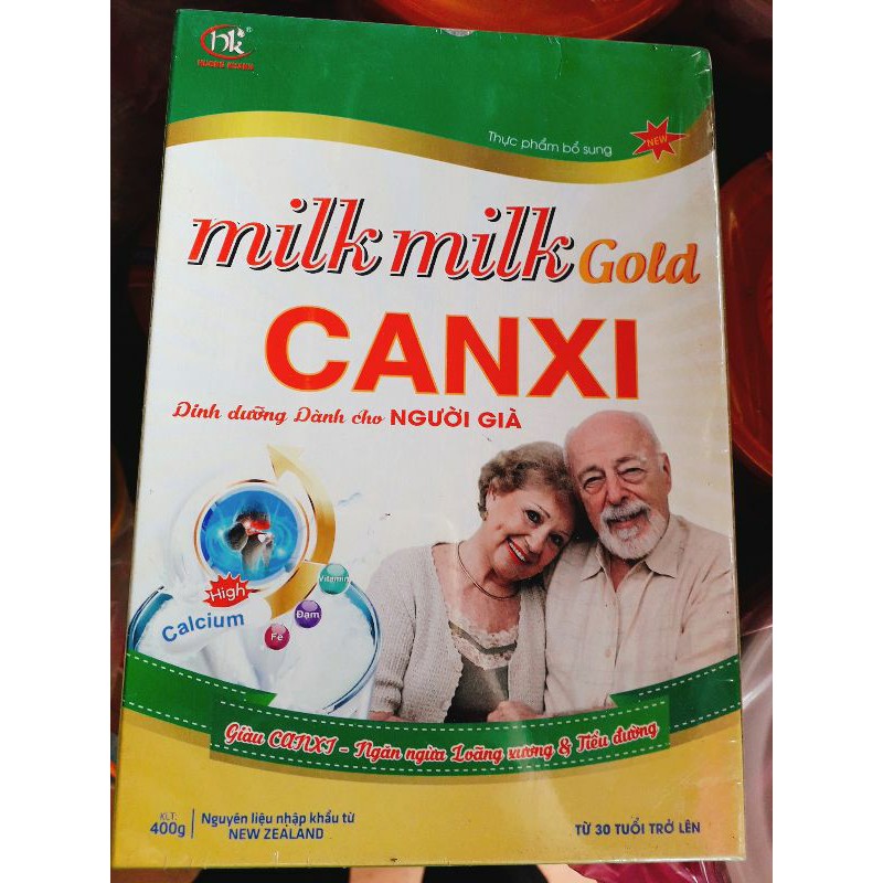 Sữa bột MilkMilk Gold Canxi - Hộp giấy 400gram