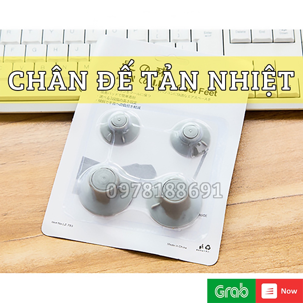 Bộ 4 Chân Đế Cách Nhiệt, Tản Nhiệt Silicon Dành Cho Laptop, Chống Trơn Trượt, Tăng Tuổi Thọ Máy Tính