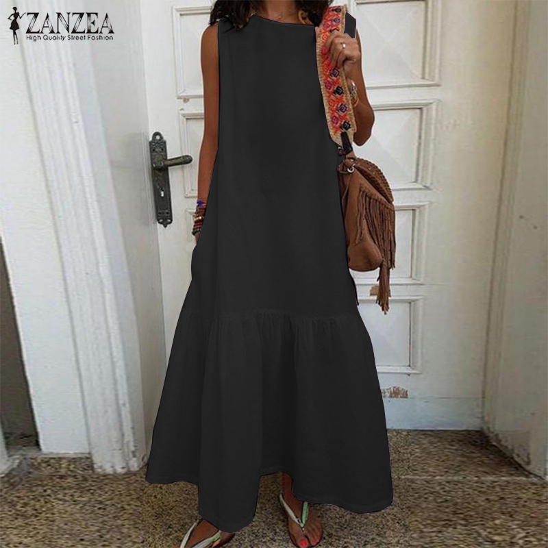 Đầm Maxi sát nách form rộng ZANZEA thời trang mùa hè dành cho nữ | BigBuy360 - bigbuy360.vn