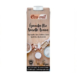 Sữa Hạt Từ Gạo Lúa Mì Yến Mạch Và Hạt Phỉ Hữu Cơ Ecomil (1L) - Organic Spelt, Rice, Hazelnut, Oat Milk (1L)