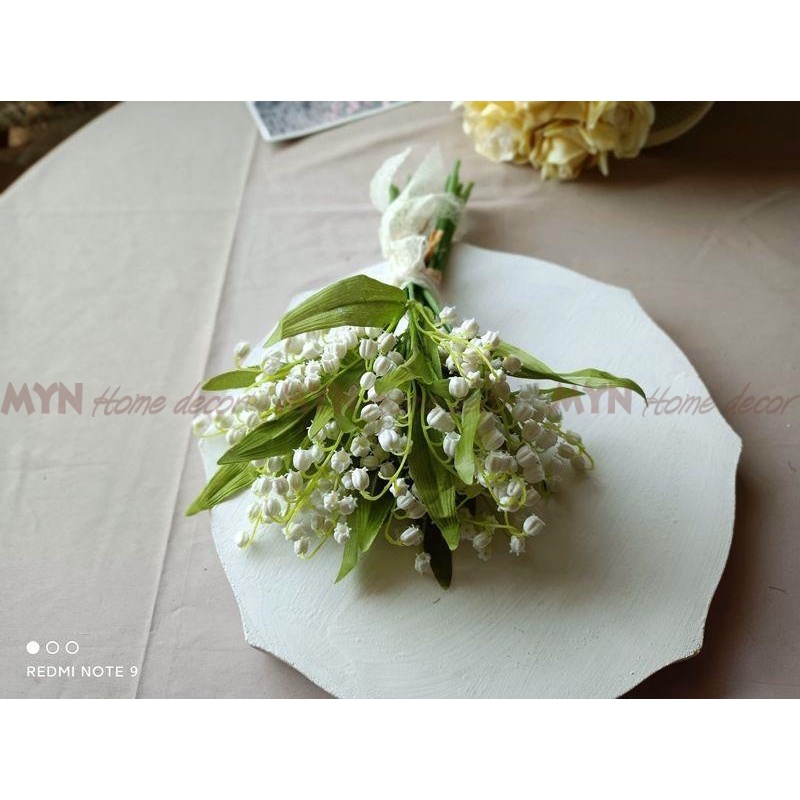 Hoa linh lan giả - Bình thủy tinh đựng Hoa lan chuông xinh xắn decor MYN Home