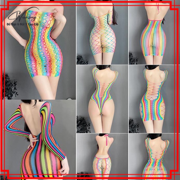 BodySuit Lưới Trong Suốt Bó Sát Nhiều Màu Sexy Gợi Cảm  [CWEAR.SEXY_Đồ ngủ &amp; Nội y cao cấp]