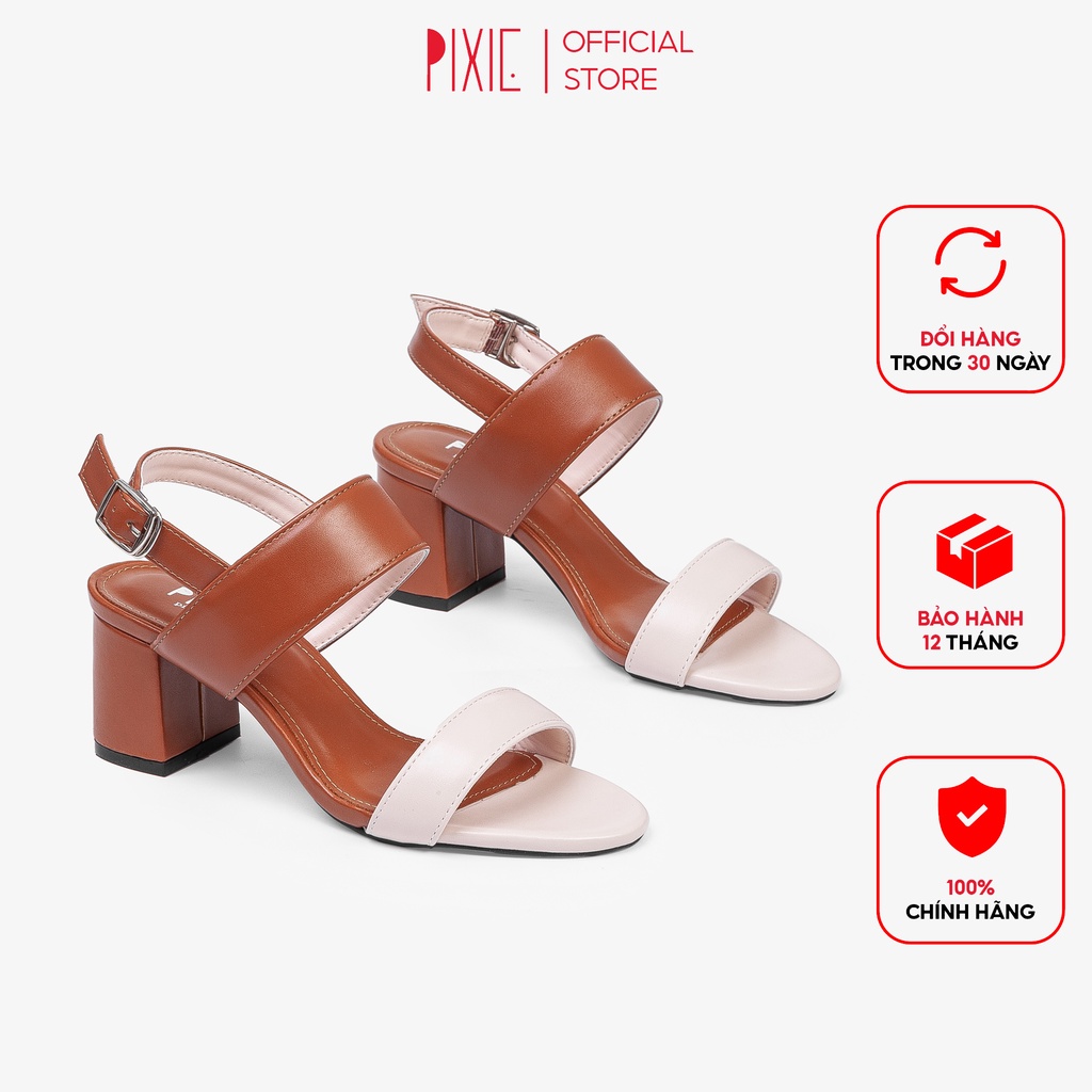 Giày Sandal Cao Gót 5cm Phối Màu X975 Pixie