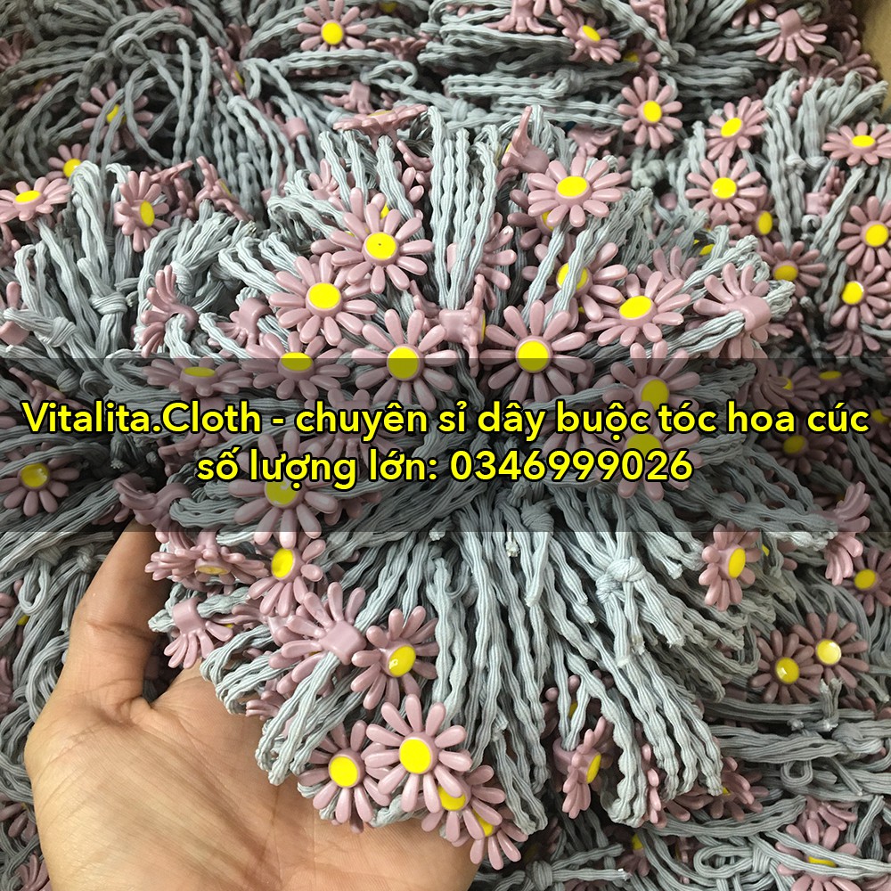Sỉ dây buộc tóc Hàn Quốc hoa cúc nhí HOT TREND - Chun đôi cực bền - co giãn thoải mái - có 5 màu tùy chọn