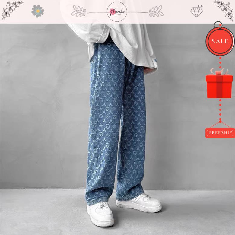 Quần Jeans LV Ống Đứng In Họa Tiết Phong Cách Hàn Quốc Size S,M,L,XL,XXL | BigBuy360 - bigbuy360.vn