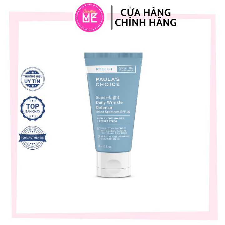 [PAULA'S CHOICE] KEM CHỐNG NẮNG ✨RESIST SUPER-LIGHT DAILY WRINKLE DEFENSE SPF 30✨