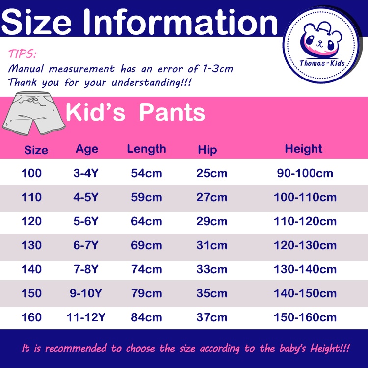 [THOMAS Kids] Quần Legging Thể Thao Dáng Bút Chì In Chữ Màu Trơn Giản Dị Dành Cho Bé Gái 3-12 Tuổi