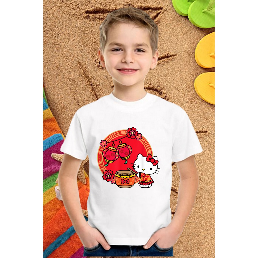 ÁO THUN NAM NỮ HELLO KITTY IN HÌNH THEO YÊU CẦU CHẤT LIỆU VẢI THUN CAO CẤP CÓ ĐỦ SIZE - 444