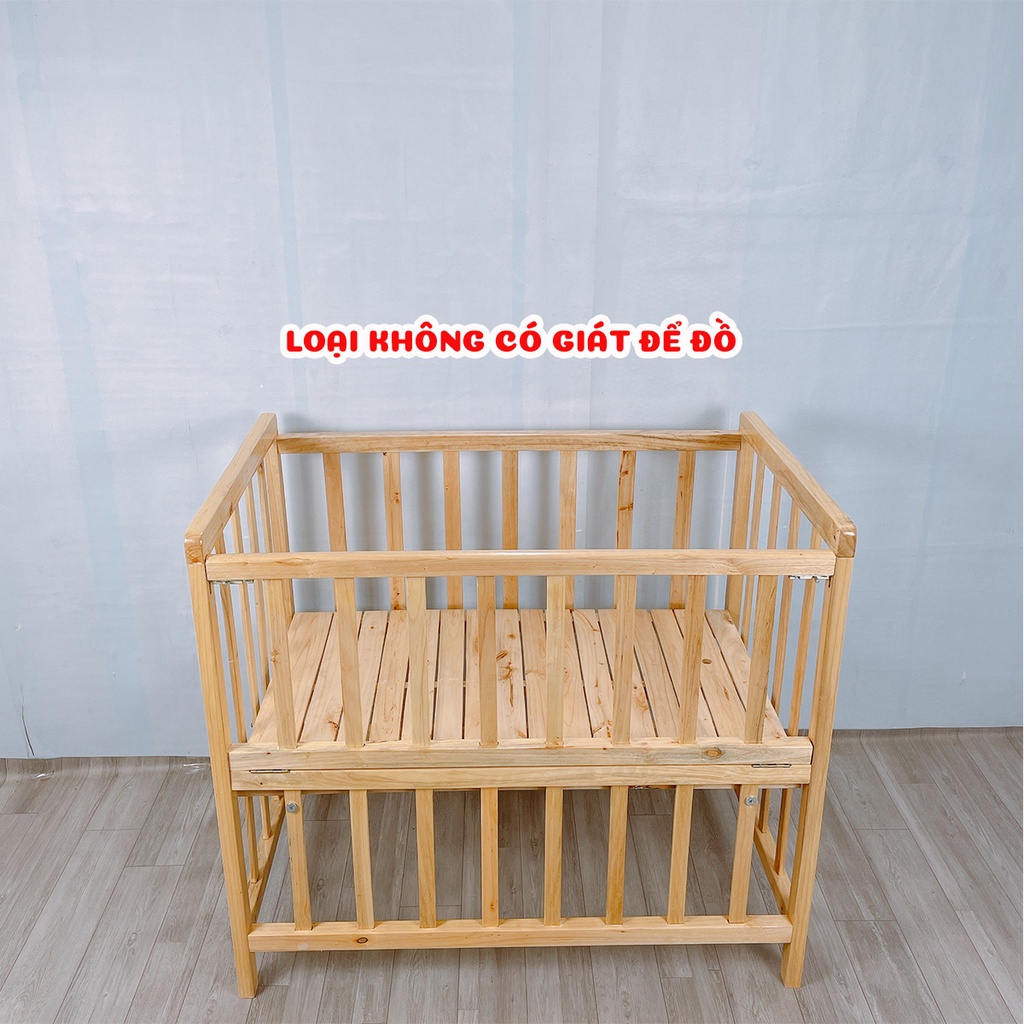 Nôi Cũi Gỗ Quế 3 Tầng Cho Bé KIDSSUN Chịu Lực Lên Đến 50 Kg Có Ô Để Đồ Cho Bé Tặng Ga Chống Thấm Bảo Hành 24 Tháng