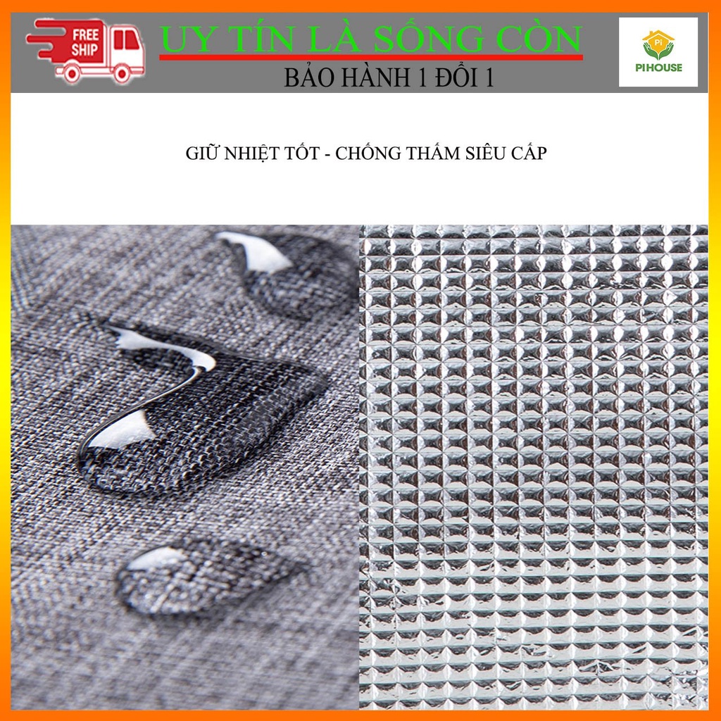 Túi giữ nhiệt đựng cơm đa năng cao cấp, có quai xách tiện lợi, màu sắc trang nhã