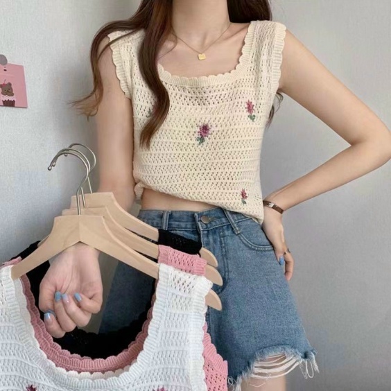 Áo Ba lỗ Len dáng croptop CAO CẤP BAO ĐẸP LUÔN (ảnh thật)
