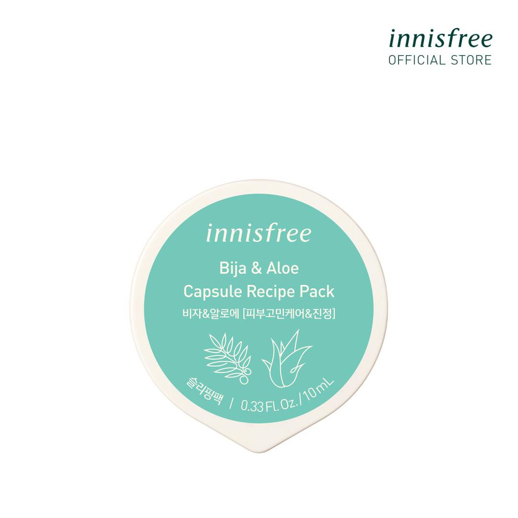 [Mã FMCGMALL -8% đơn 250K] Mặt nạ ngủ dạng hủ từ bija & nha đam innisfree Capsule Recipe Pack Bija & Aloe 10ml