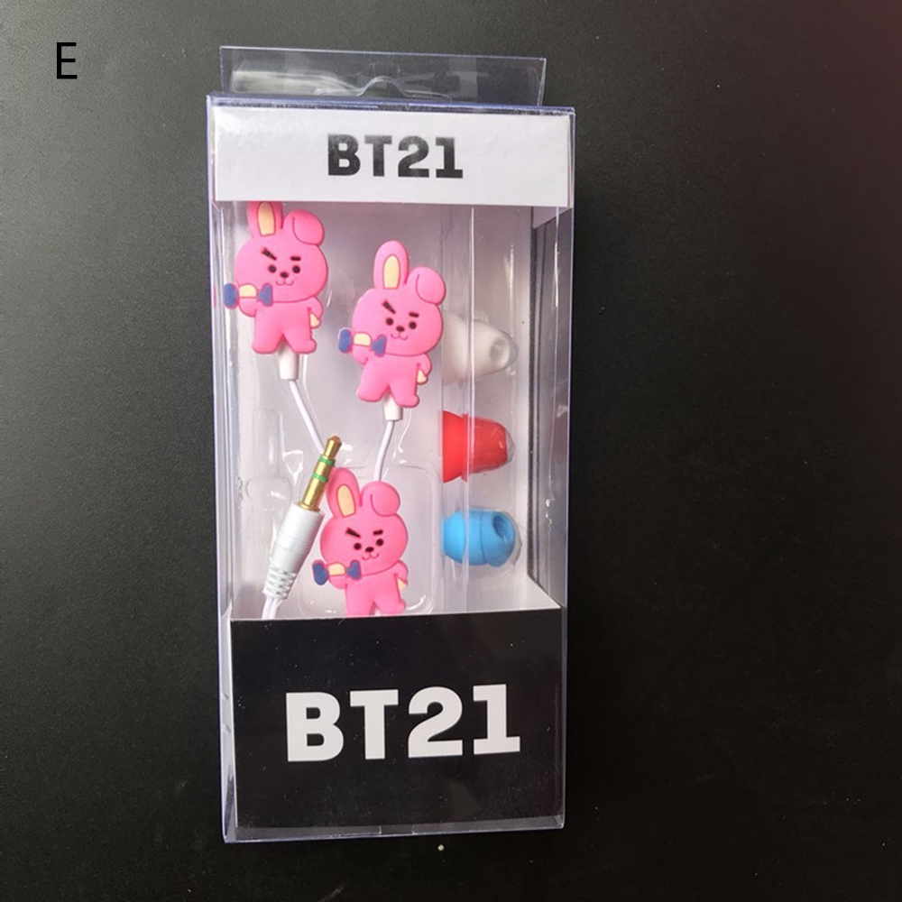 BTS BT21 Dễ Thương Tai Nghe Nhét Tai Thể Thao Hoạ Tiết Bt21