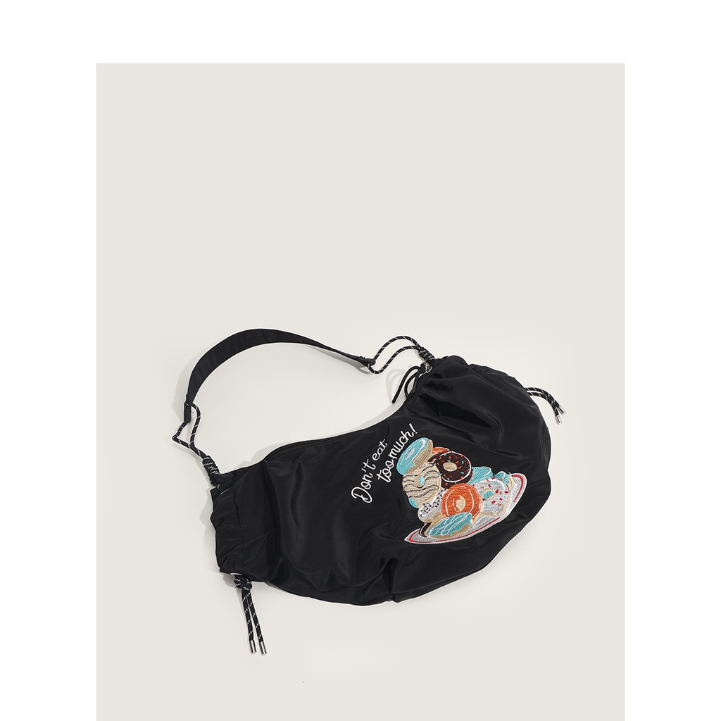 Túi Đeo Chéo Thêu Hình Bánh Donut Sức Chứa Lớn Thời Trang Mùa Hè Dành Cho Nữ