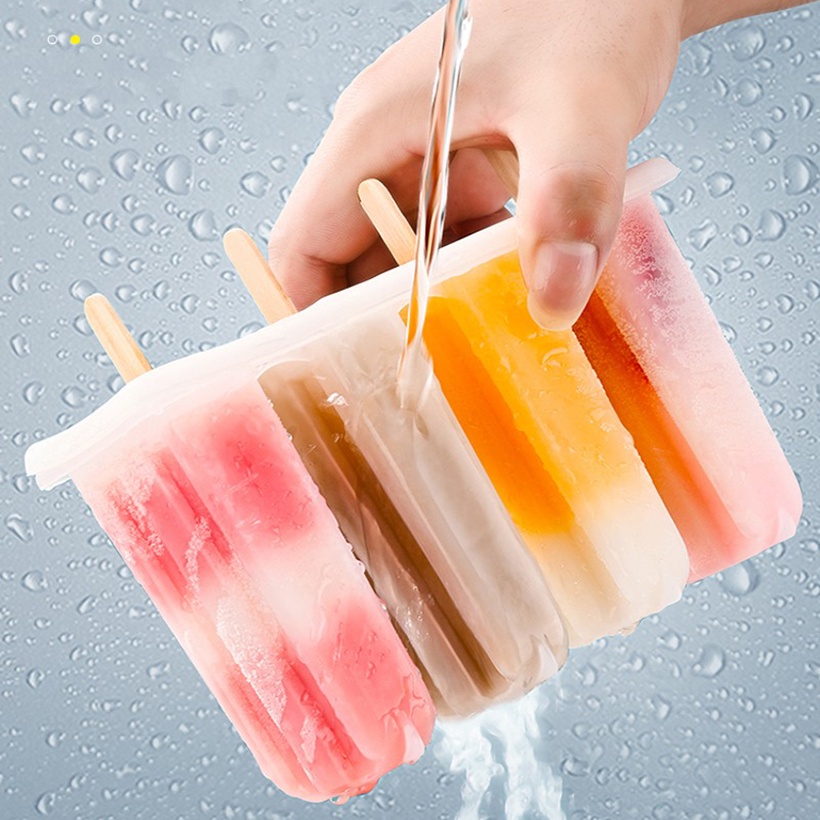 1 Bộ 4 Khuôn Làm Kem DIY Bằng Nhựa Dễ Thương Sáng Tạo