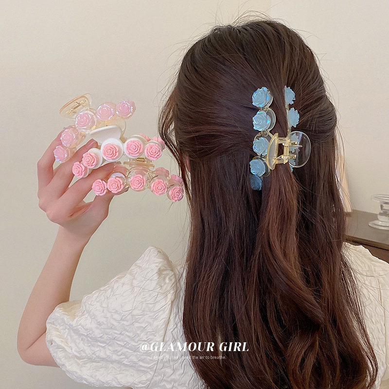 Kẹp Tóc Hình Hoa Trà/Cá Mập Dễ Thương Phong Cách Hàn Quốc Cho Nữ