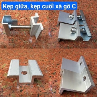 Kẹp giữa tấm pin năng lượng lên xà gồ C - Kẹp cuối solar