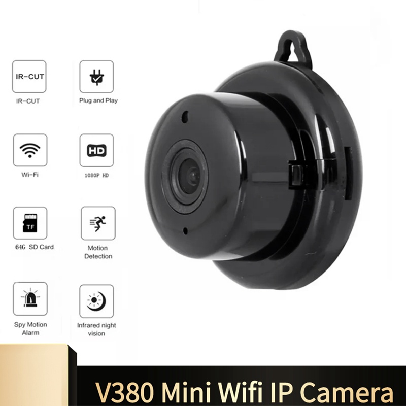 Camera An Ninh Mini V380 Không Dây Kết Nối Wifi IP 1080P Với Tầm Nhìn Ban Đêm Tốt